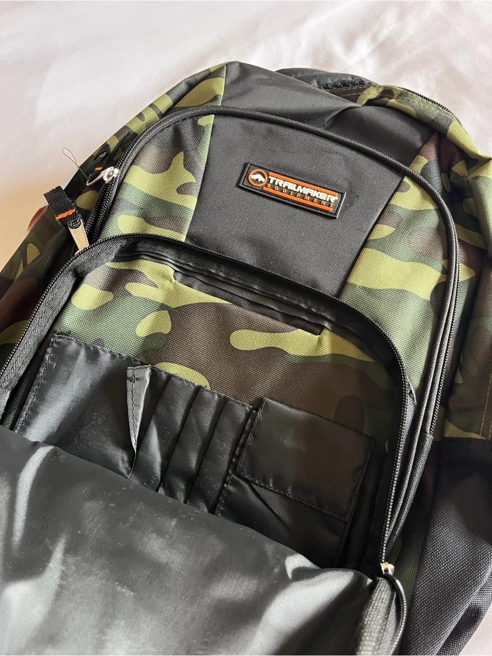 Brand New Trailmaker Camouflage Backpack Green/Black School Travel Bookbag